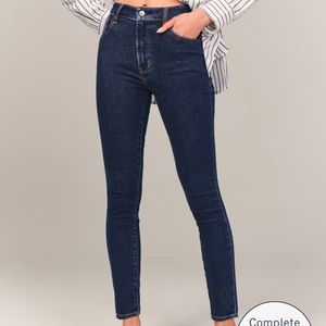 Abercrombie High rise super skinny jeans dark blue